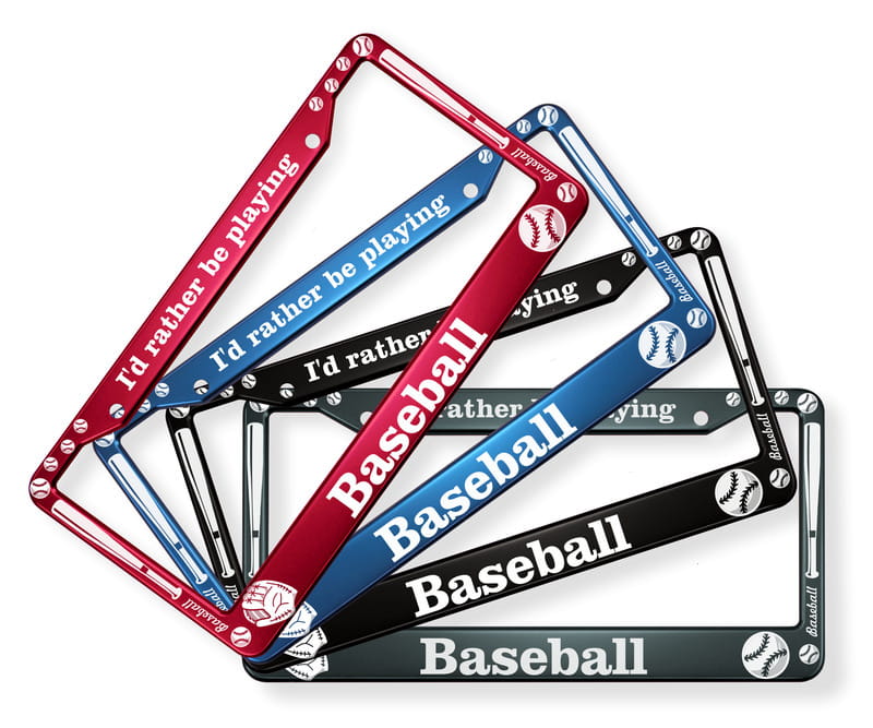 I'd Rather Be Playing Baseball - Aluminum Car License Plate Frames